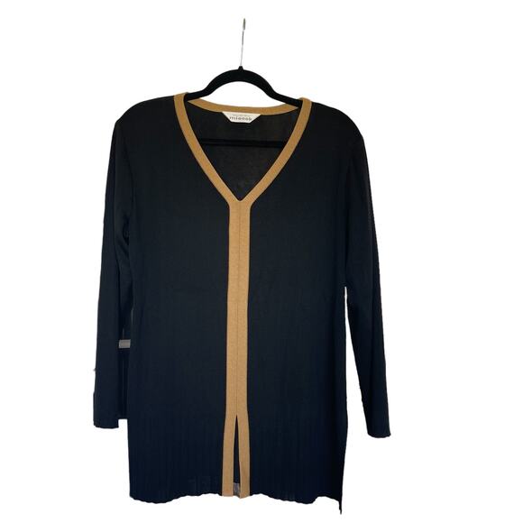 MISOOK Black Tan Women’s Blouse Size Small - Picture 1 of 7